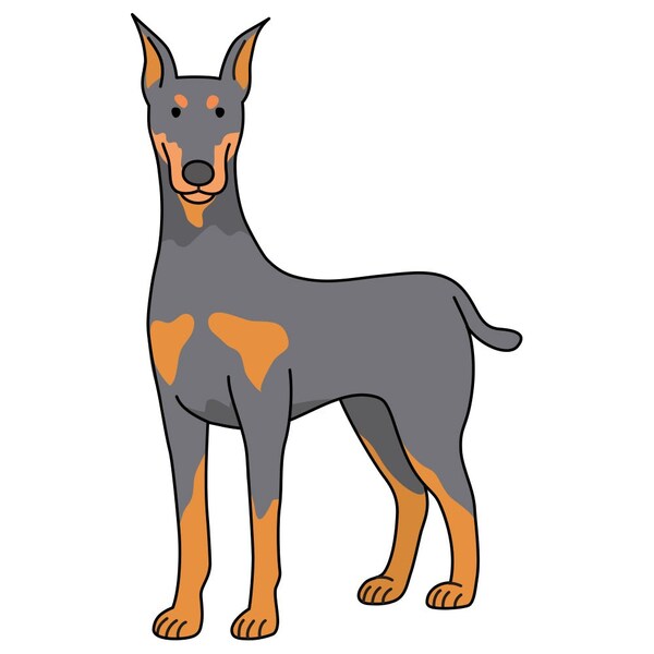 Doberman Pinscher Dog Decal, Dog Lover Decor Vinyl Sticker